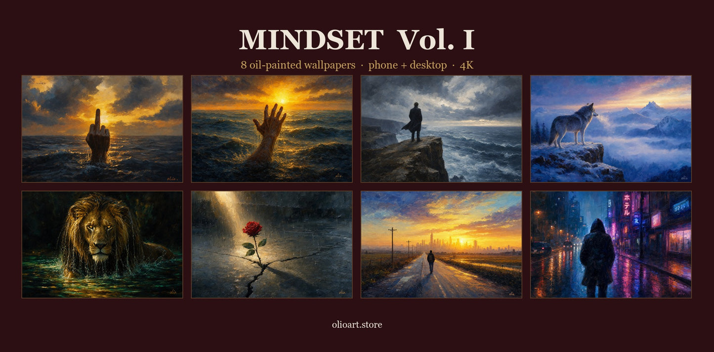 MINDSET Vol. I | 8 Oil-Painted Wallpapers
